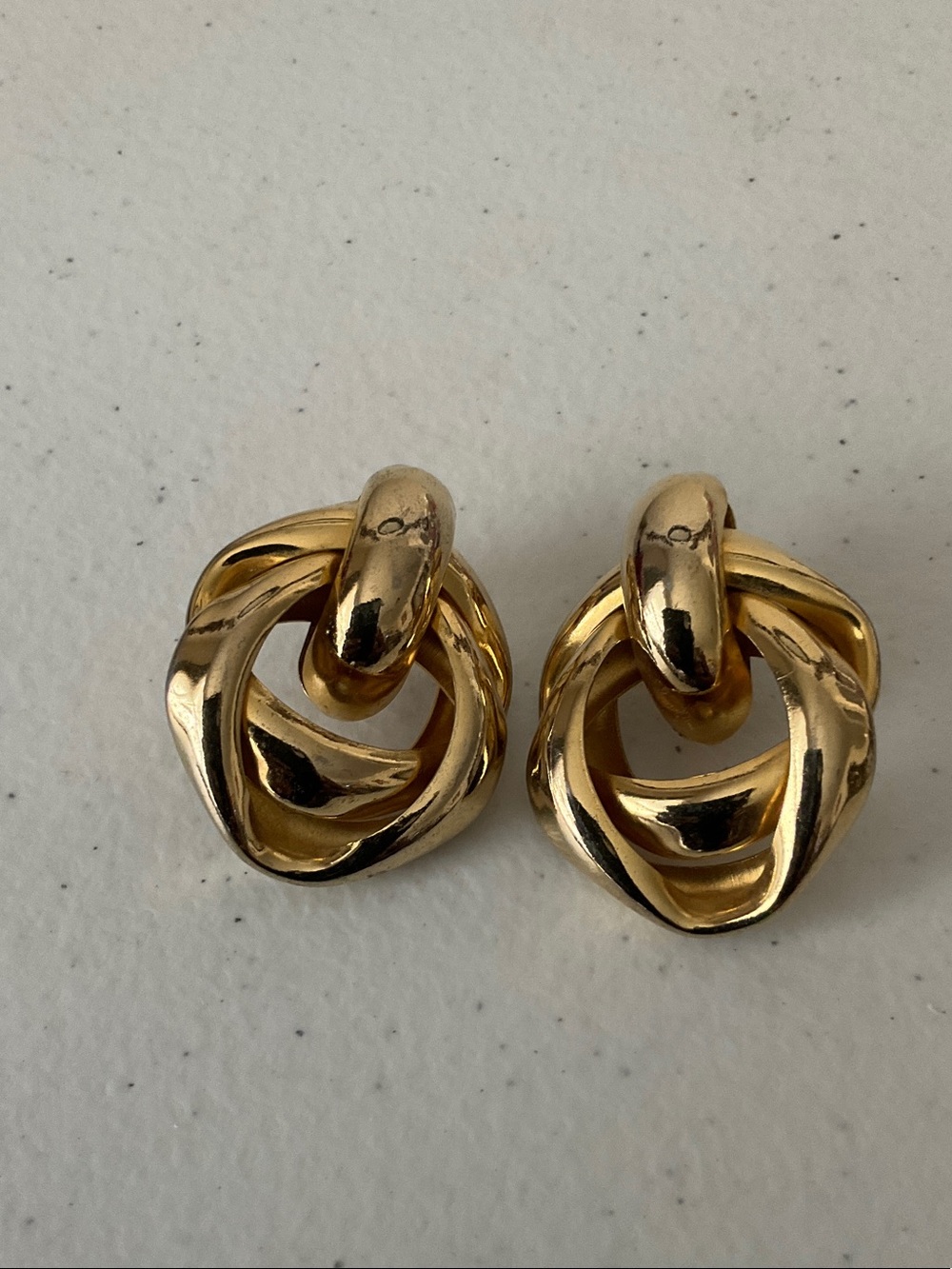 Gold Tone Love Knot Earrings